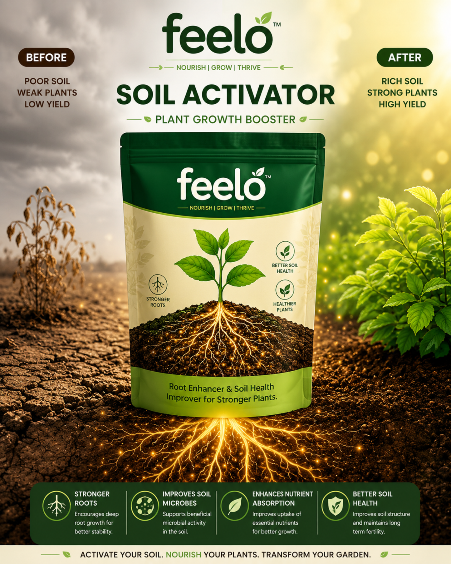 Feelo Soil Activator Nourish Soil Grow Stronger Plants