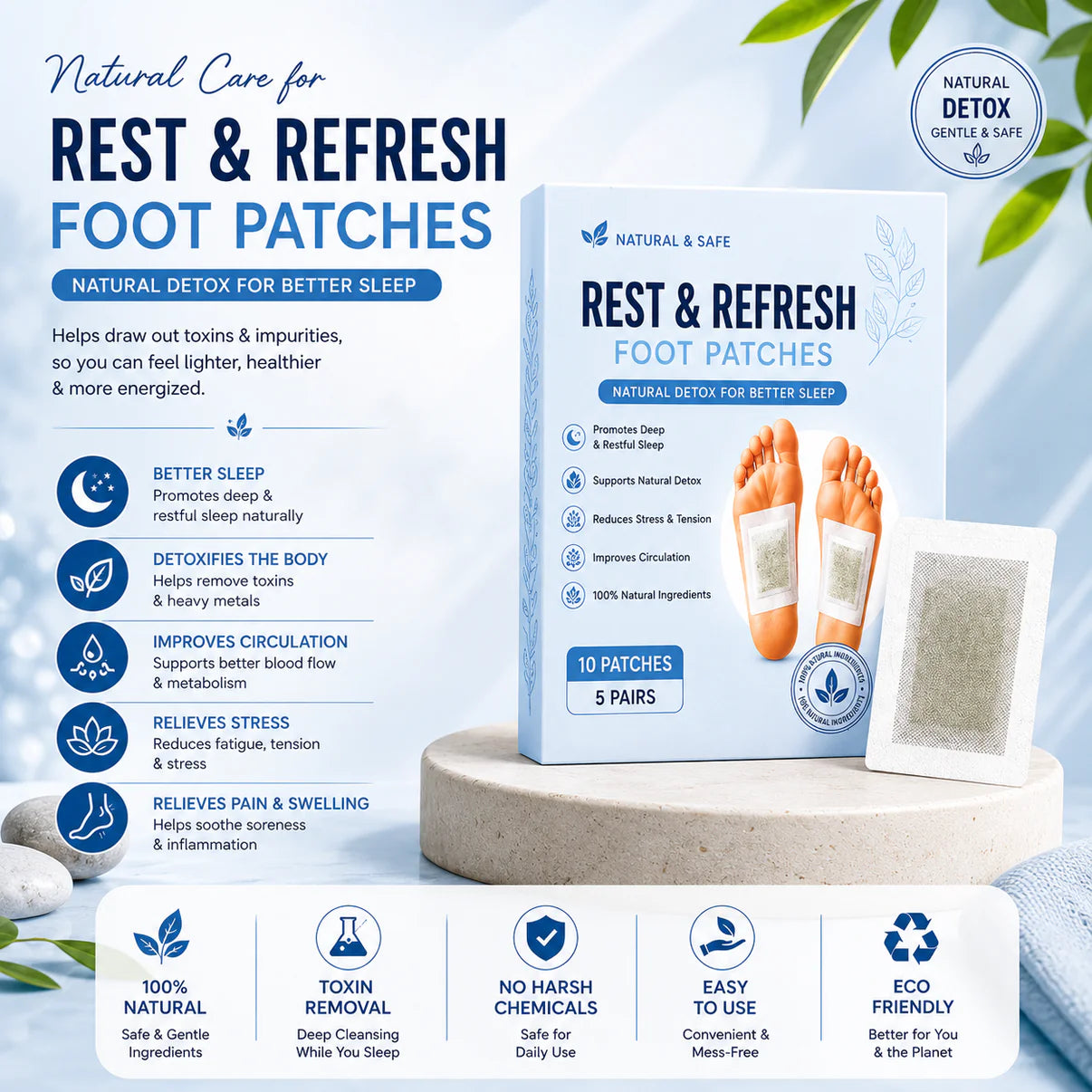 Deep Sleep & Refresh™ Foot Patches | Buy 1 Get 19 FREE